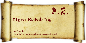 Migra Radvány névjegykártya